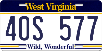 WV license plate 4OS577