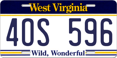 WV license plate 4OS596