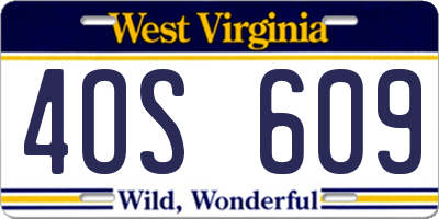 WV license plate 4OS609