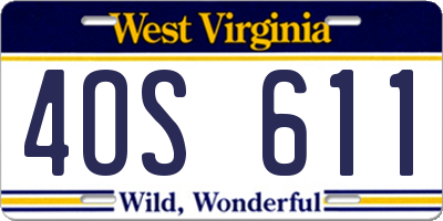 WV license plate 4OS611
