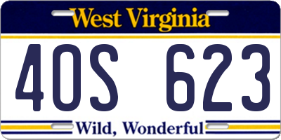 WV license plate 4OS623