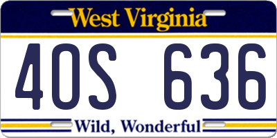 WV license plate 4OS636