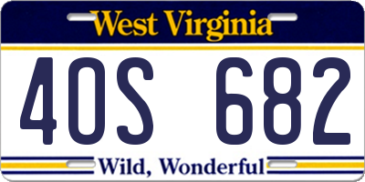 WV license plate 4OS682