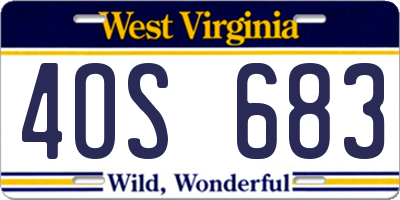 WV license plate 4OS683