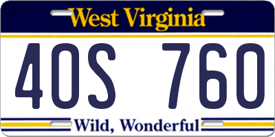 WV license plate 4OS760