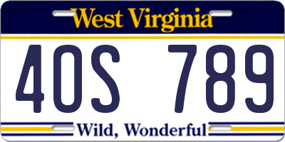 WV license plate 4OS789