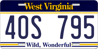 WV license plate 4OS795
