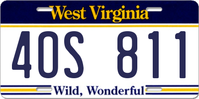 WV license plate 4OS811