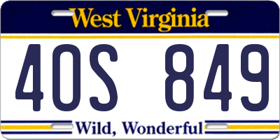 WV license plate 4OS849