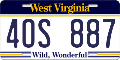 WV license plate 4OS887