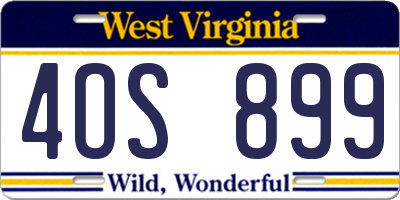 WV license plate 4OS899