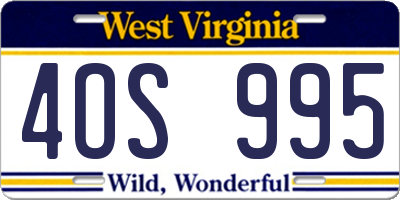 WV license plate 4OS995