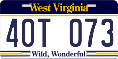 WV license plate 4OT073