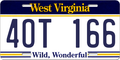WV license plate 4OT166