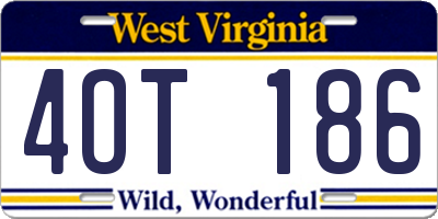 WV license plate 4OT186