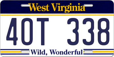 WV license plate 4OT338