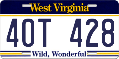 WV license plate 4OT428