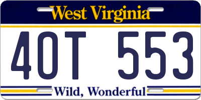 WV license plate 4OT553