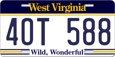WV license plate 4OT588