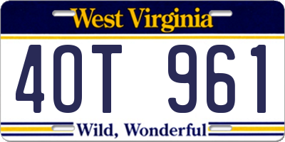 WV license plate 4OT961