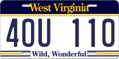 WV license plate 4OU110