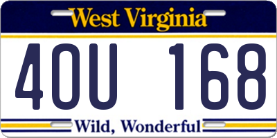 WV license plate 4OU168