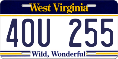 WV license plate 4OU255