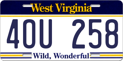 WV license plate 4OU258