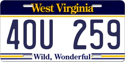 WV license plate 4OU259