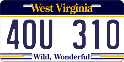 WV license plate 4OU310