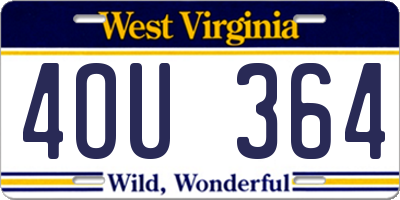 WV license plate 4OU364
