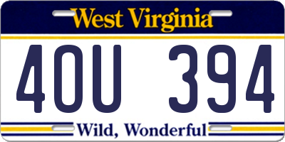 WV license plate 4OU394
