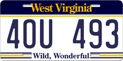 WV license plate 4OU493