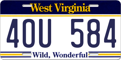 WV license plate 4OU584