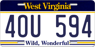 WV license plate 4OU594