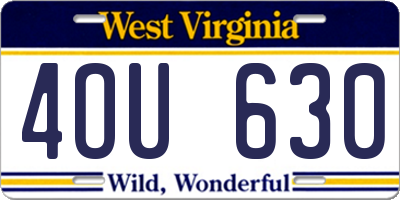 WV license plate 4OU630