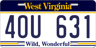 WV license plate 4OU631