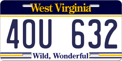 WV license plate 4OU632