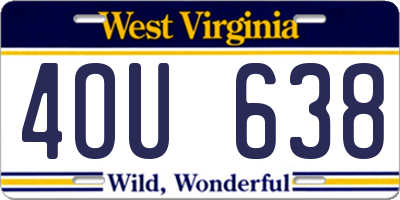 WV license plate 4OU638