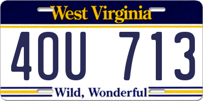 WV license plate 4OU713