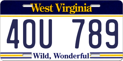 WV license plate 4OU789