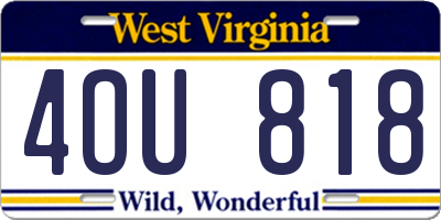 WV license plate 4OU818