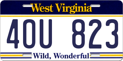WV license plate 4OU823