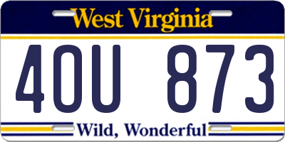 WV license plate 4OU873