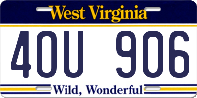 WV license plate 4OU906