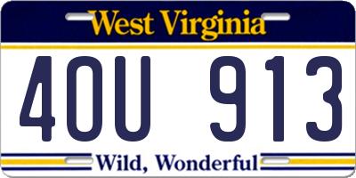WV license plate 4OU913