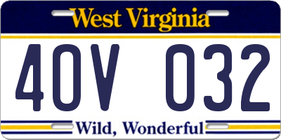 WV license plate 4OV032