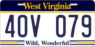 WV license plate 4OV079