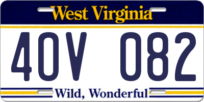 WV license plate 4OV082