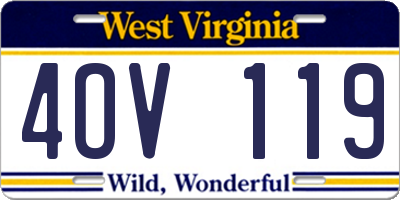 WV license plate 4OV119